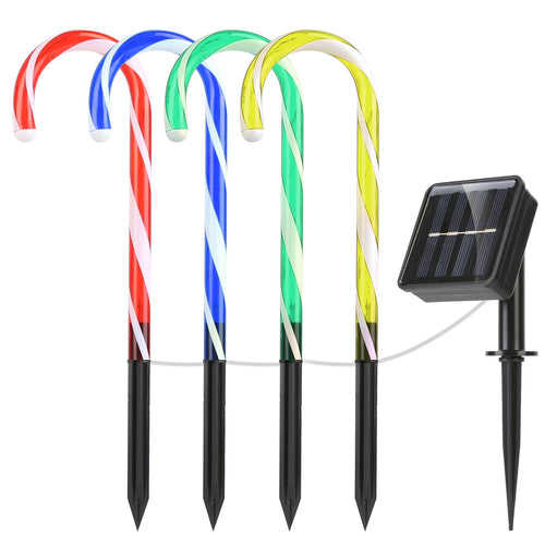 Solar Christmas Candy Cane Light IP55 Waterproof Stake Light Lamp for Patio