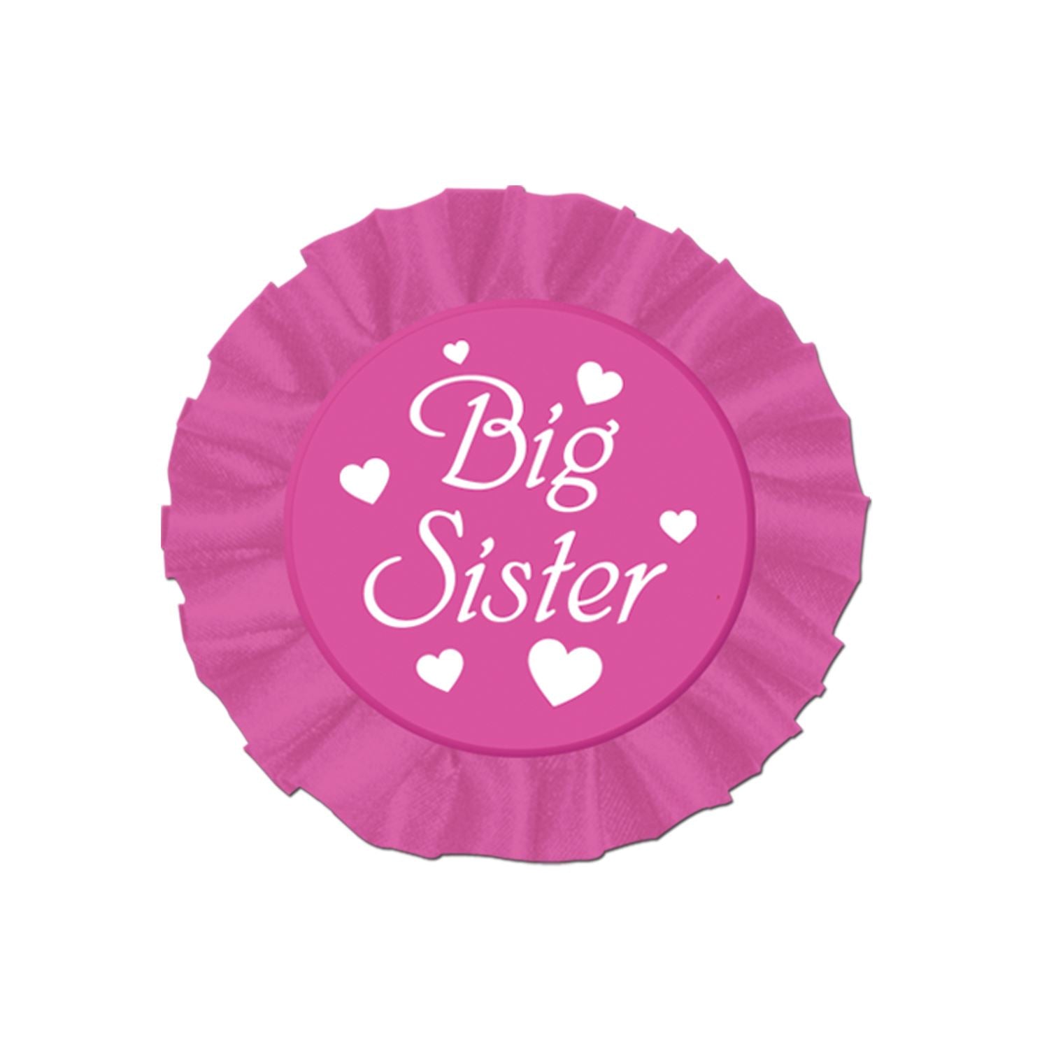 Beistle Big Sister Satin Button - Baby Shower | Party Supply | Decoration