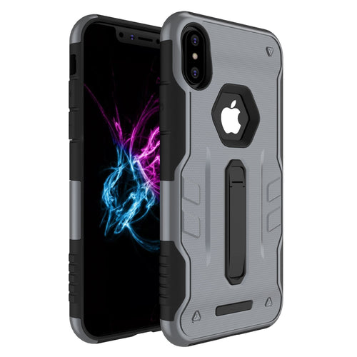 Rugged Phone Case for iPhone X Drop-protection Phone Case with Kickstand He 1303