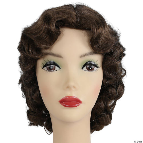 Womens 1930s Fingerwave Fluff Wig | Light Brown