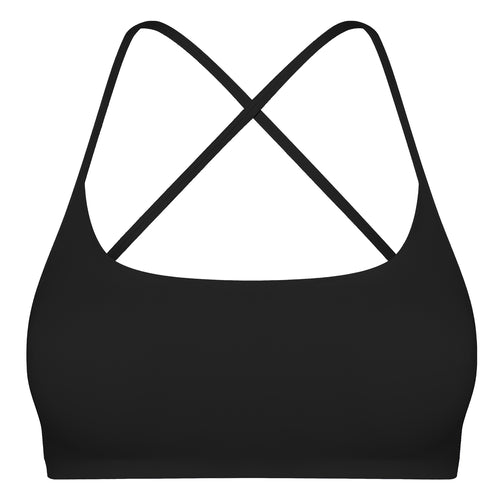 Women Cross Back Sport Bras Padded Strappy Crop Open Back Low Impact Bras Sexy