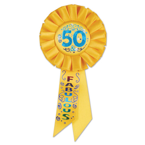Beistle 50 and Fabulous Rosette Ribbon - Birthday-Age Specific | Party Supply
