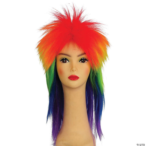 Mens | Adult Punk Fright Wig Rainbow