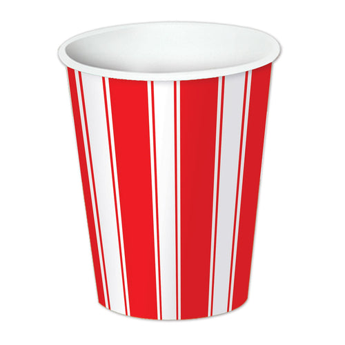 Beistle Red & White Stripes Beverage Cups - Circus | Party Supply | Decoration