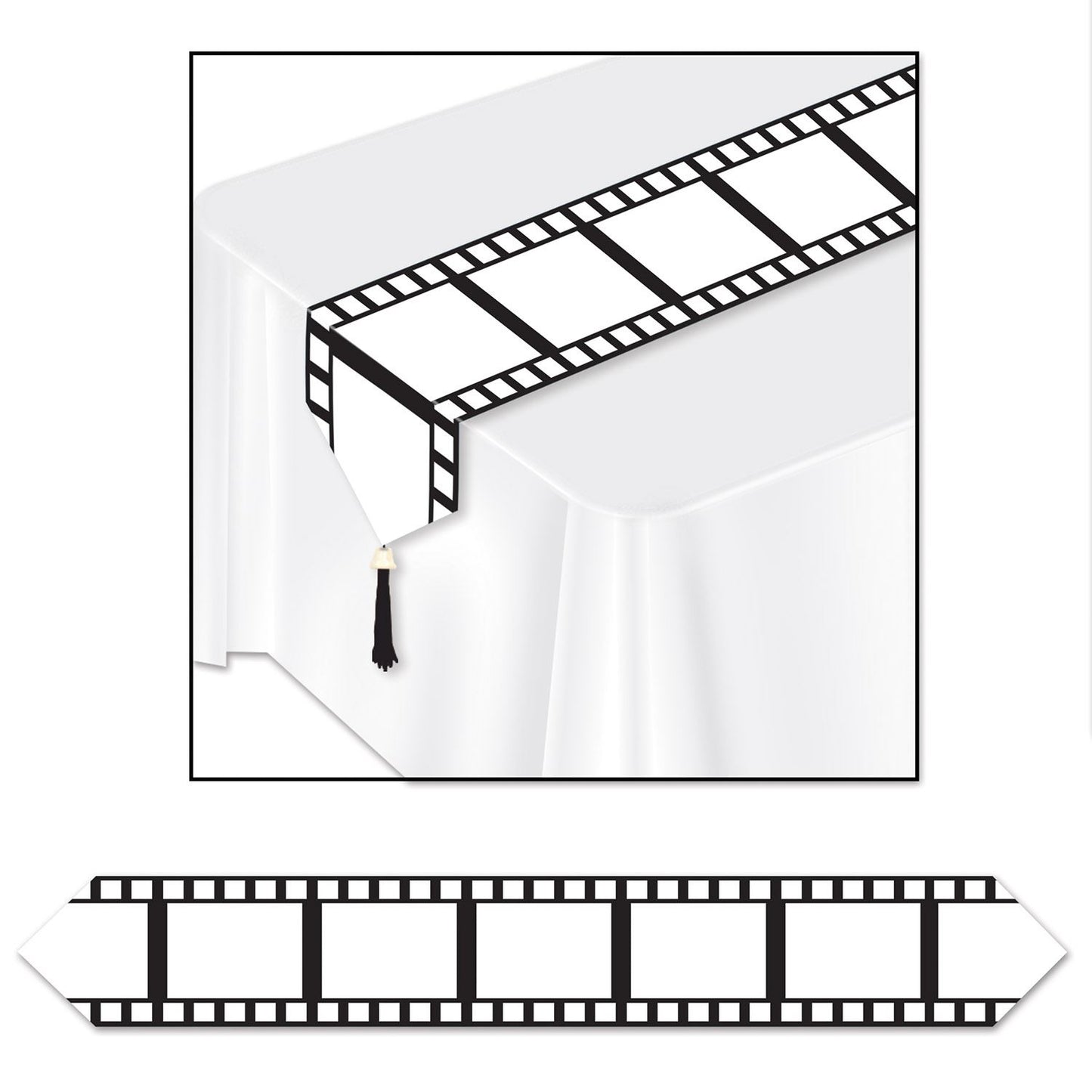 Beistle Printed Filmstrip Table Runner - Awards Night | Party Supply