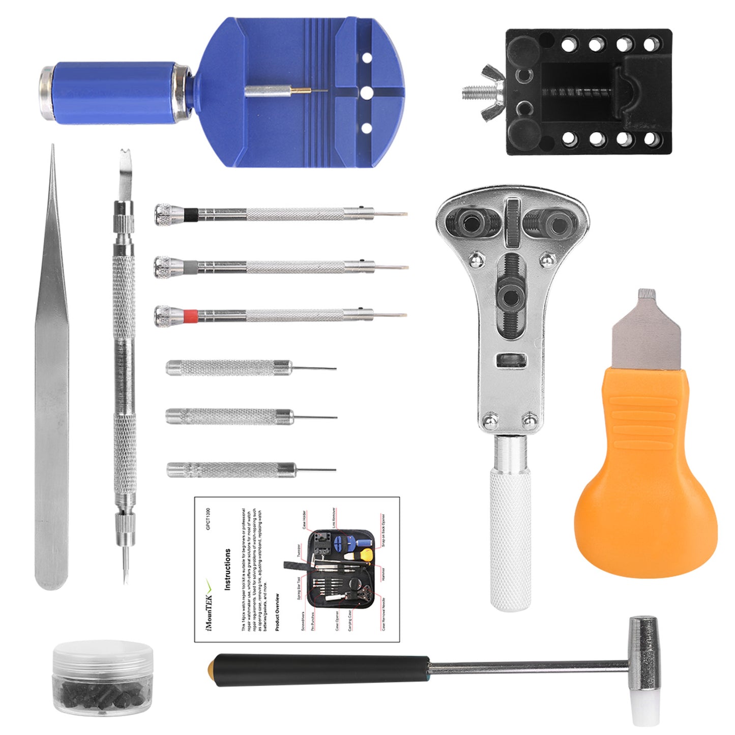 14 PCS Watch Repair Tool Kit Link Remover Watch Case Opener w/ Free Carrying