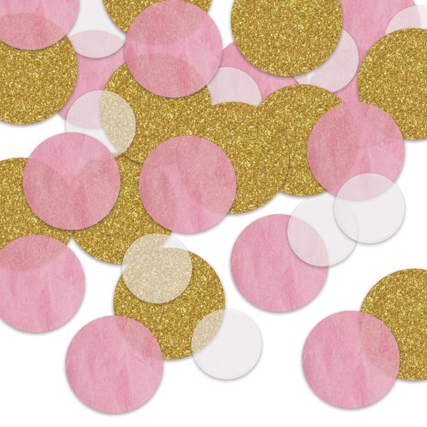 Beistle Dot Deluxe Sparkle Confetti - Pink & White - General Occasion | Party