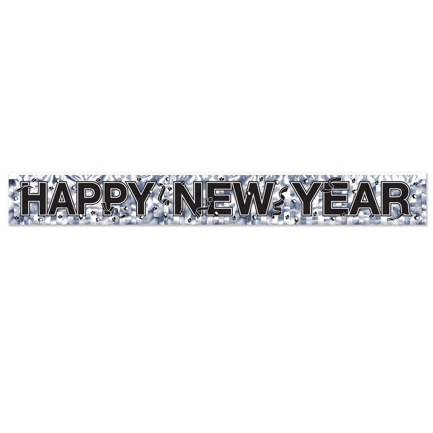 Beistle Silver Metallic Happy New Year Fringe Banner - New Years | Party