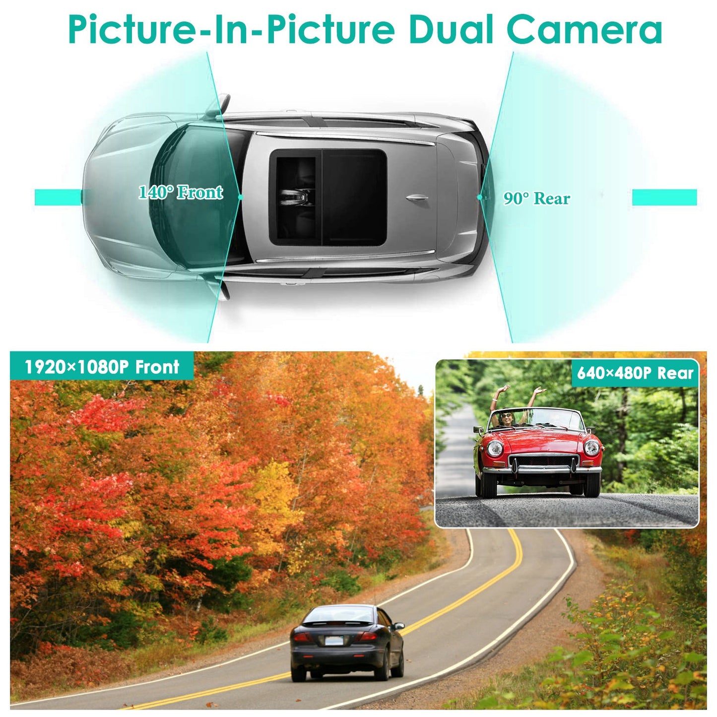 1080P Car DVR 4.3in Camera Dash Cam Camcorder Camera Recorder with 140° Angle