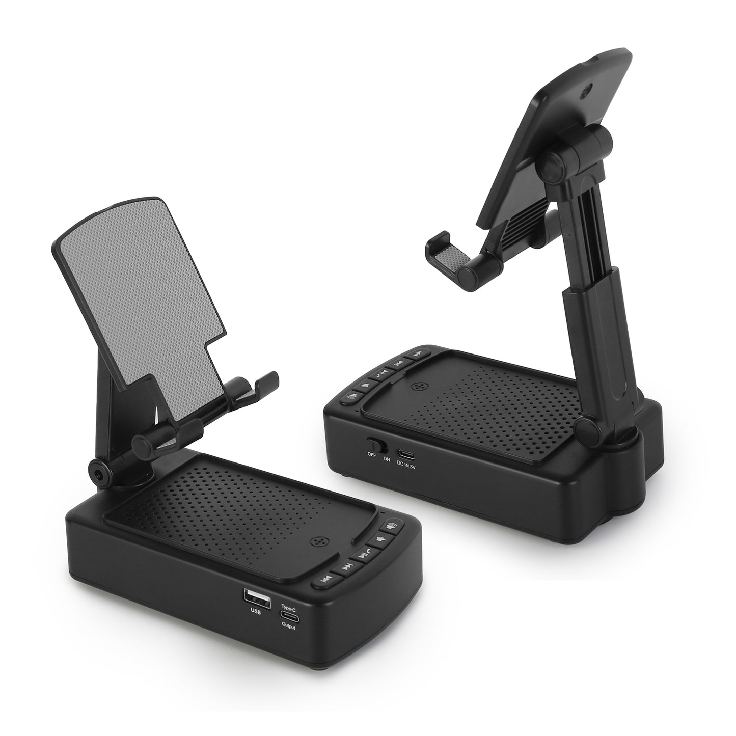 Cell Phone Stand with HD Surround Wireless Speaker Power Bank Portable Foldable