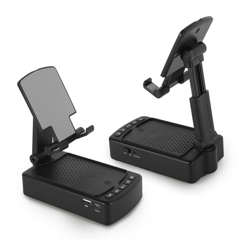Cell Phone Stand with HD Surround Wireless Speaker Power Bank Portable Foldable
