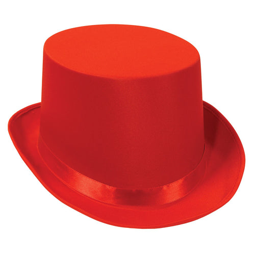 Beistle Red Satin Deluxe Top Hat - General Occasion | Party Supply