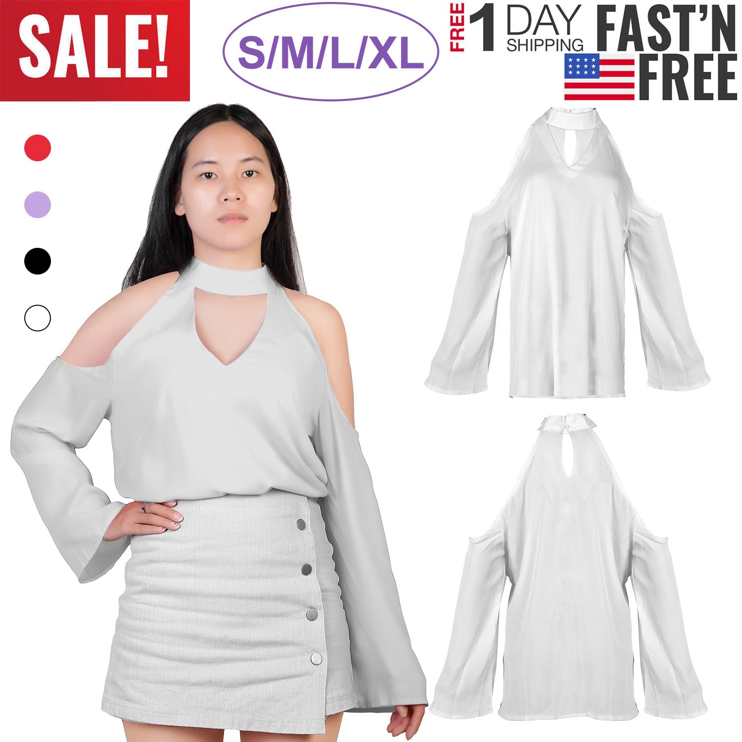 Women s Sexy Off The Shoulder Blouses Cold Shoulder Tops V-Neck Long Sleeve