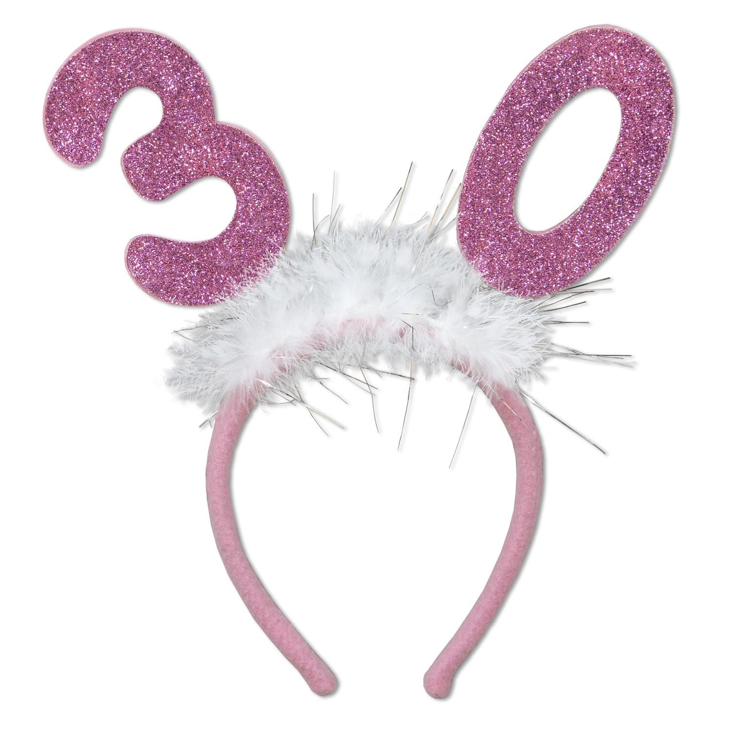 Beistle Number 30 Glittered Boppers with Marabou - Birthday-Age Specific