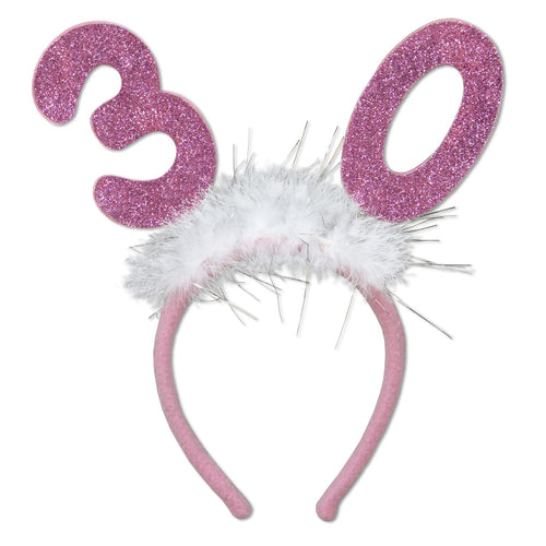 Beistle Number 30 Glittered Boppers with Marabou - Birthday-Age Specific