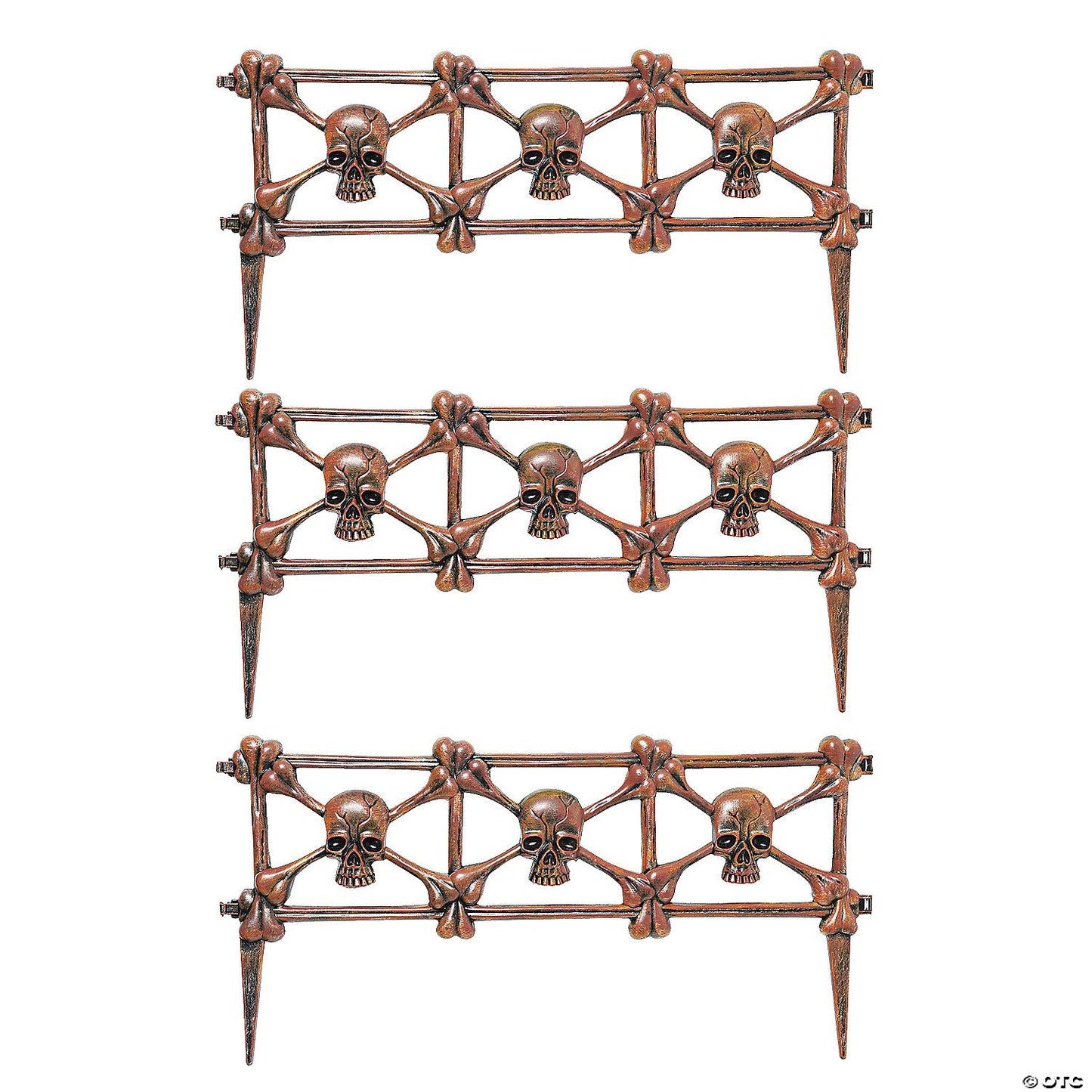 Rust Skull Graveyard Fence Halloween Decoration
