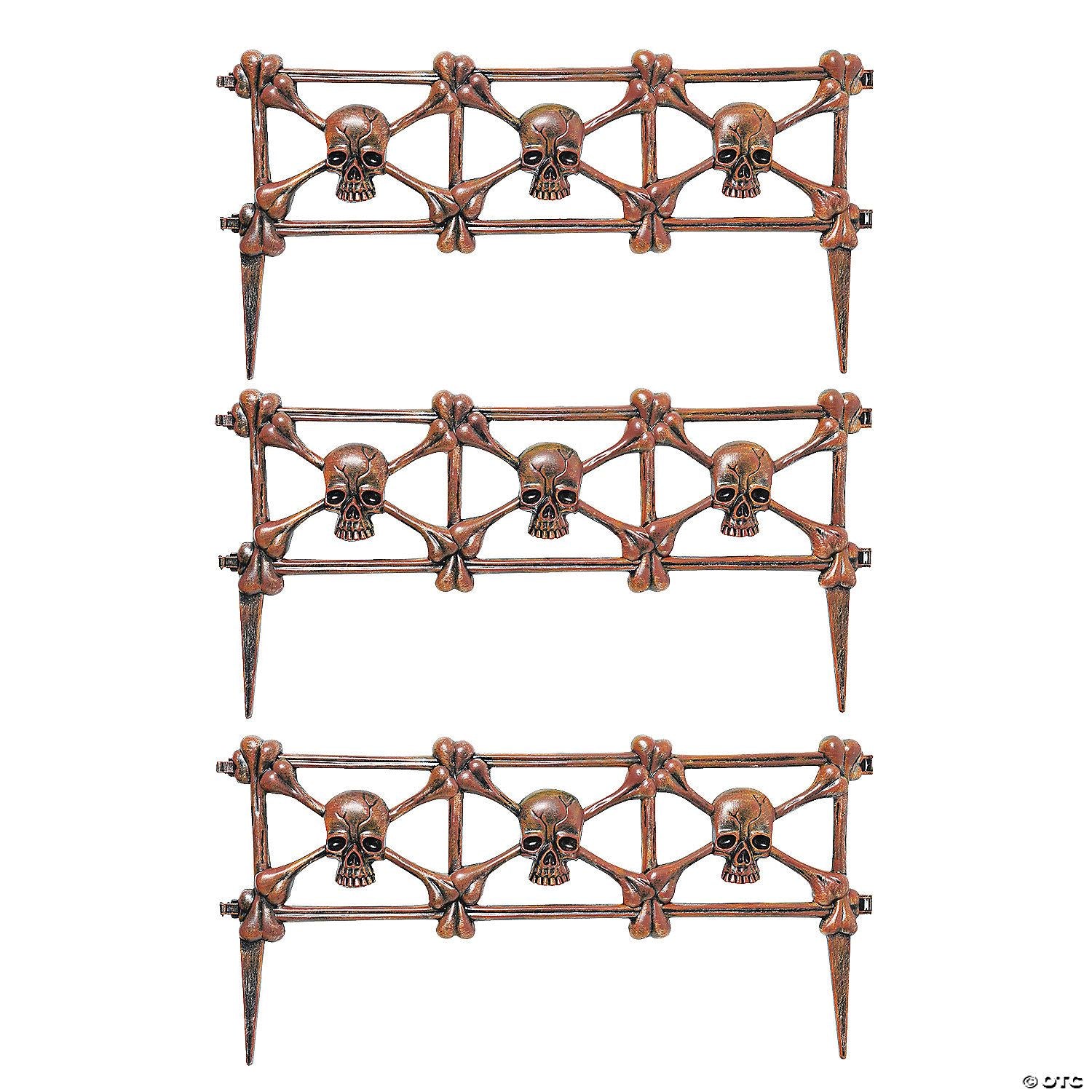 Rust Skull Graveyard Fence Halloween Decoration