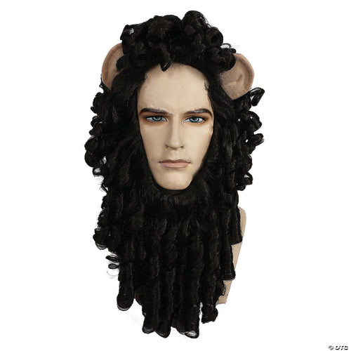 Mens Brown Curly Lion Wig Set