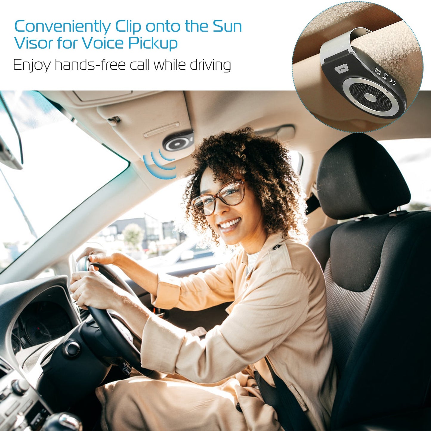 Car Wireless Speakerphone Wireless V4.1 In-Car Speaker Hands-free Calling Music