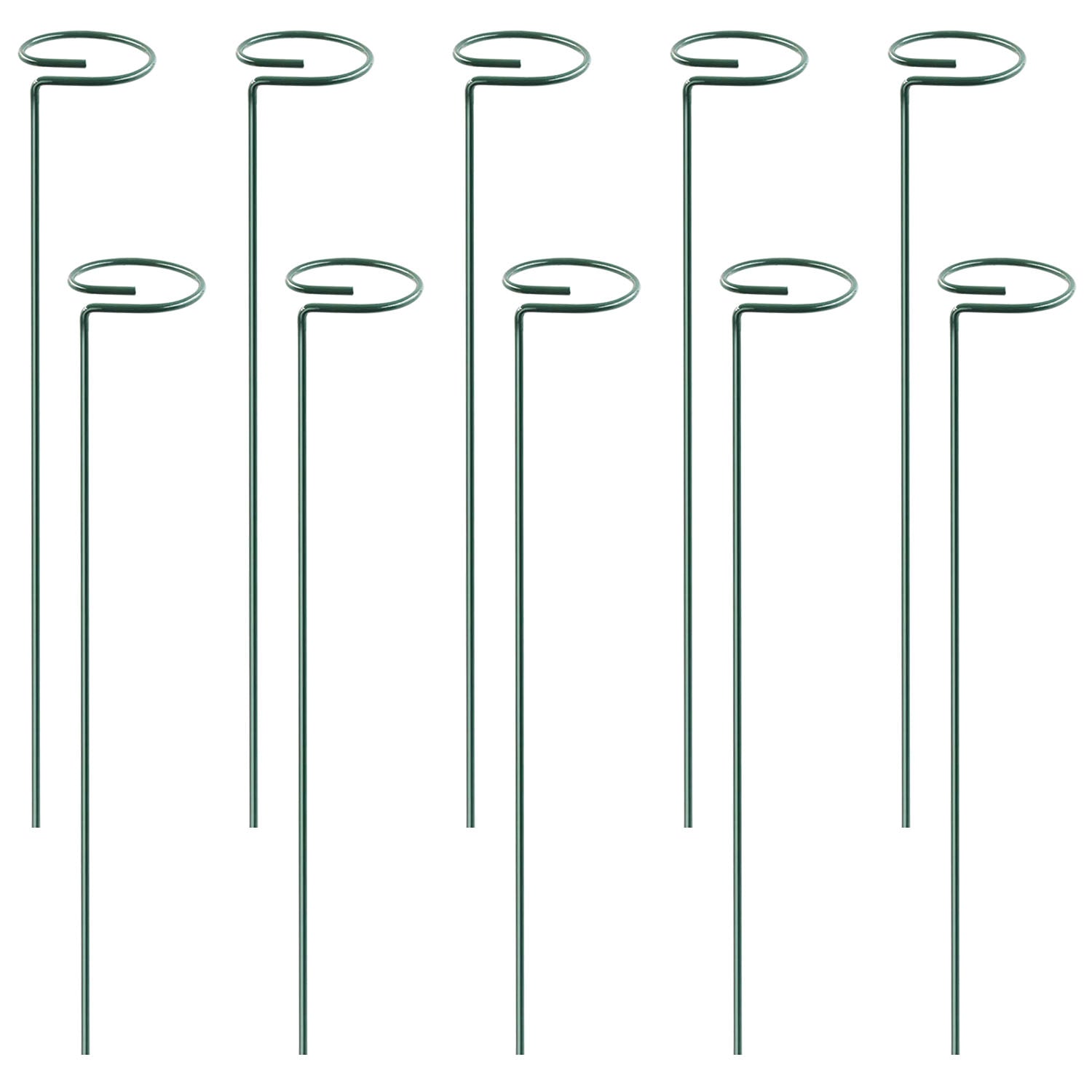 10Pcs 10in Plant Support Stakes Garden Flower Single Stem Support Stake Iron