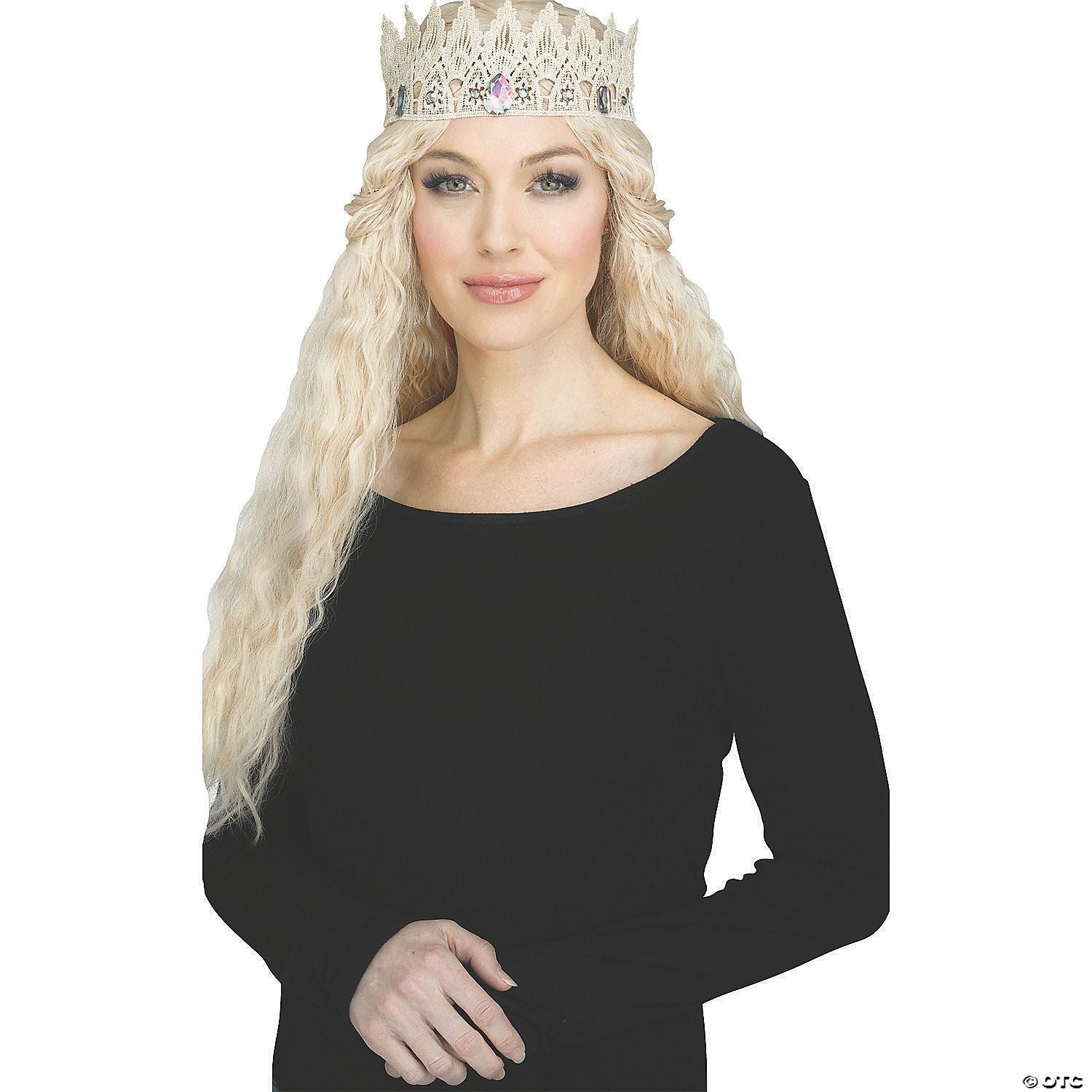 Black or Gold Lace Crown Accessory 95GD
