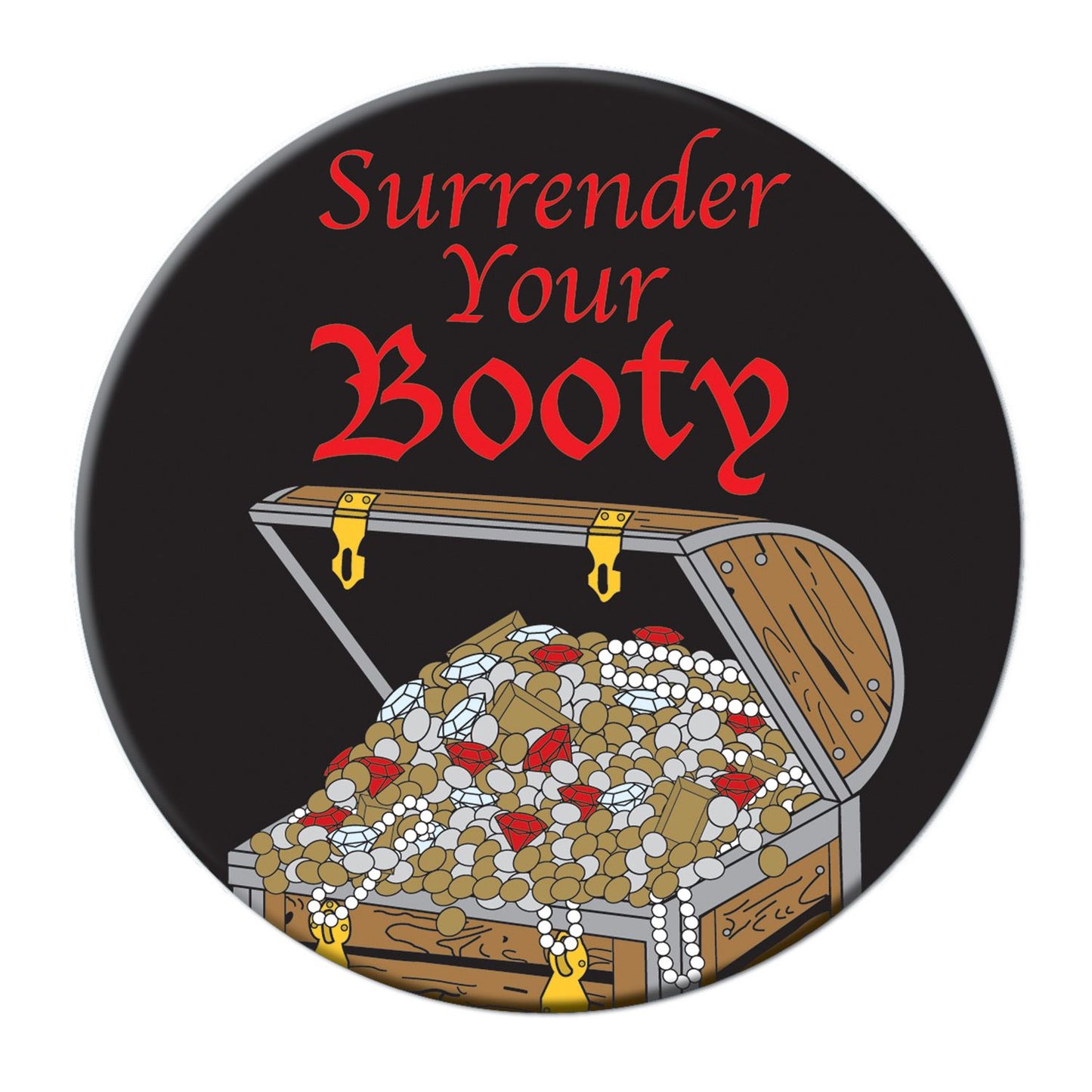 Beistle Surrender Your Booty Button - Pirate | Party Supply | Decoration