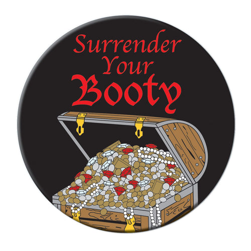 Beistle Surrender Your Booty Button - Pirate | Party Supply | Decoration