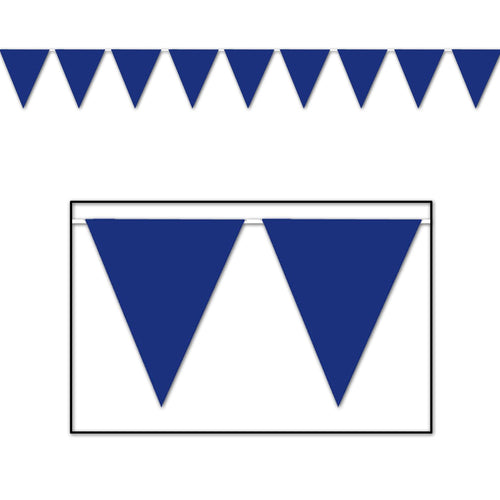 Beistle Blue Indoor/Outdoor Pennant Banner, 12 ft - General Occasion | Party
