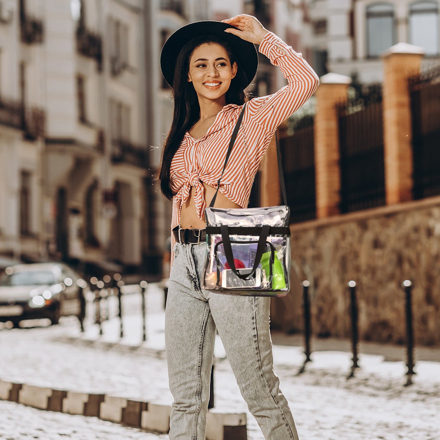 Clear Crossbody Bag Stadium Approved Clear Transparent Shoulder Bag See Through