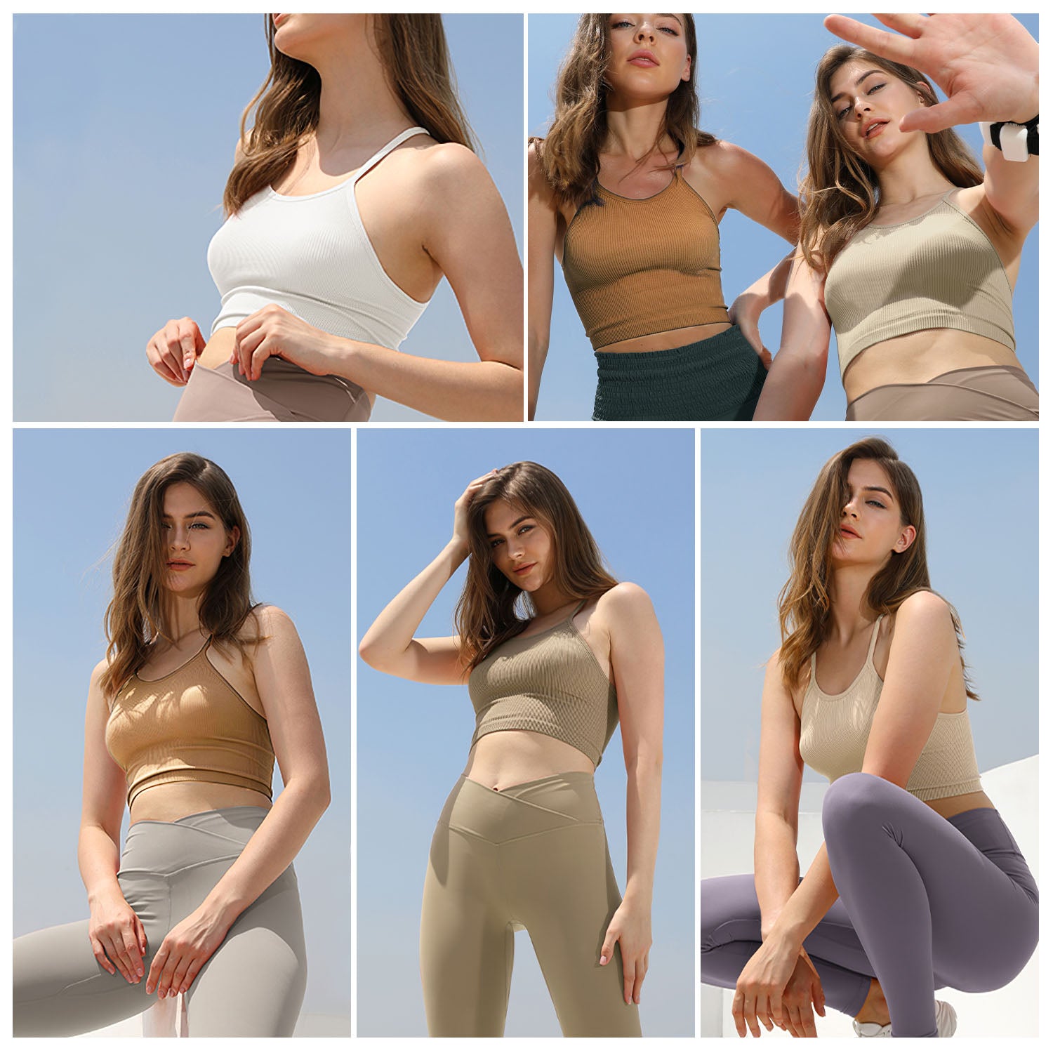 3 Pack Women Crop Basic Tank Top Ribbed Knit Sleeveless Round Neck 9 Color