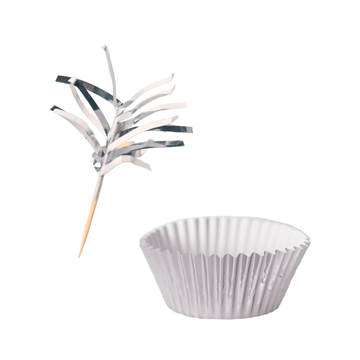 Beistle Metallic Cupcake Liners & Picks - Silver - General Occasion | Party