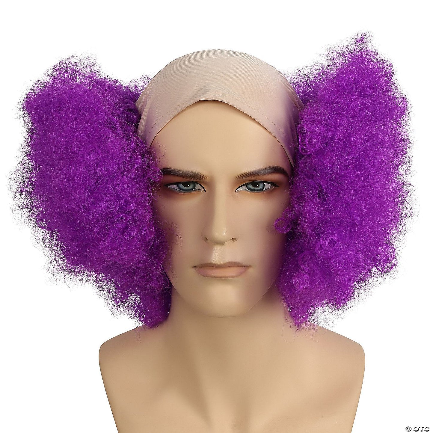 Adults Bald Curly Clown Wig | Purple-Dark