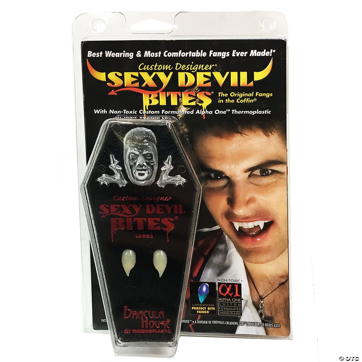 Sexy Devil Bites Fangs - Large in Clam Shell Packaging