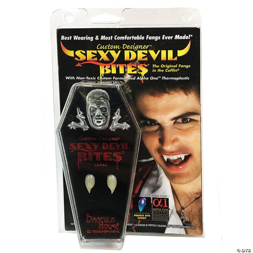 Sexy Devil Bites Fangs - Large in Clam Shell Packaging