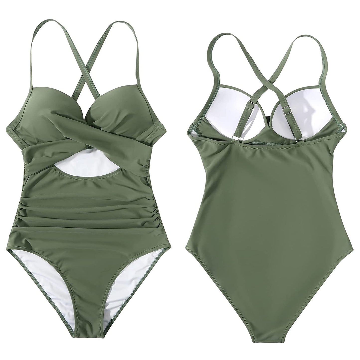 Women’s One Piece Swimsuit Beachwear Swimwear Tummy Control Cutout High Wai 6746