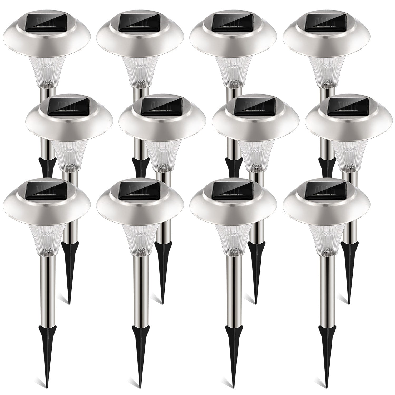 12Packs Solar Garden Lights Outdoor IP44 Waterproof Solar Pathway Lights Color