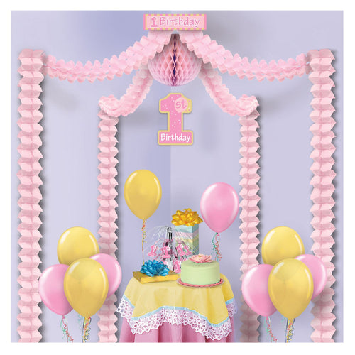 Beistle 1st Birthday Party Canopy - Pink | Party Supply | Decoration | Favor