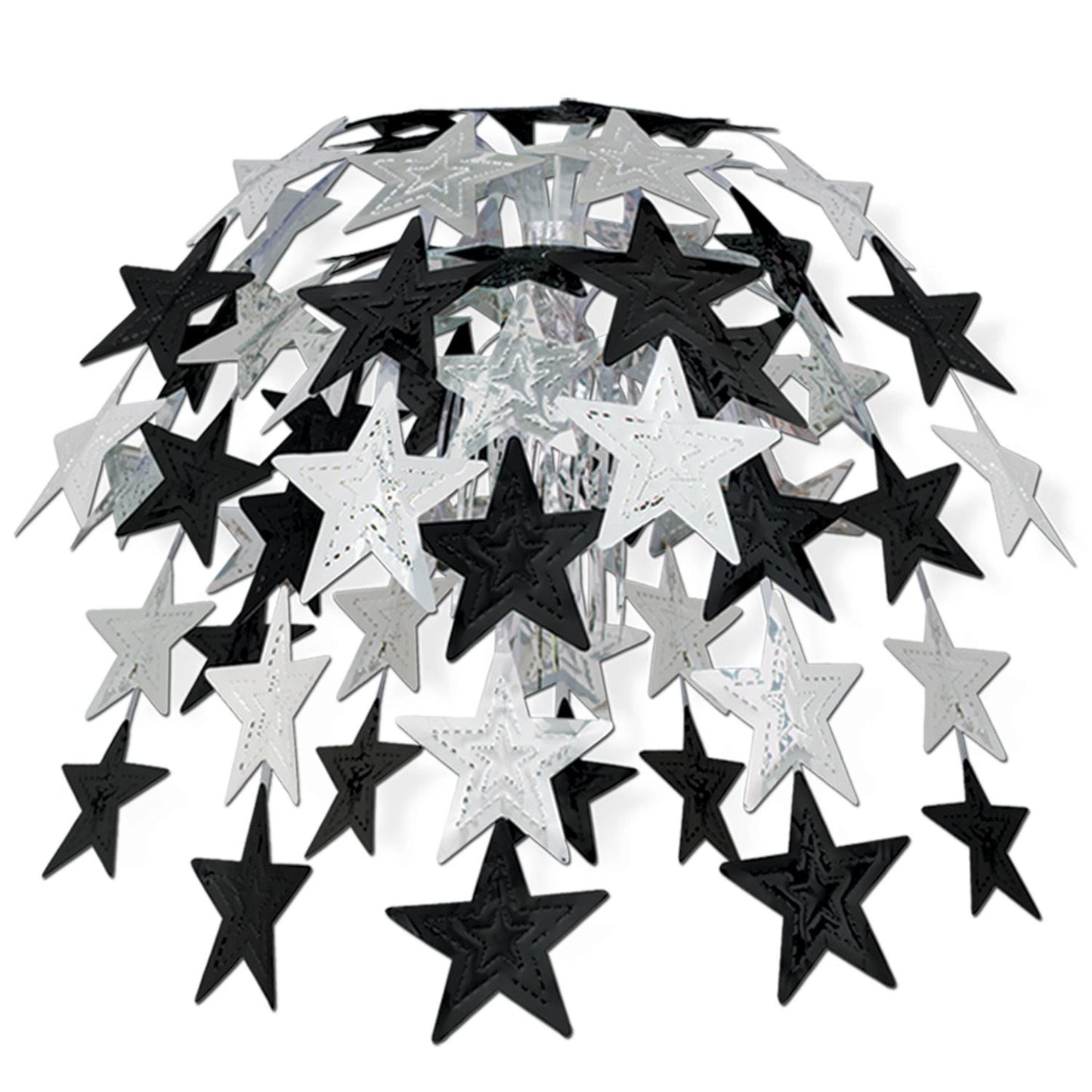 Beistle Black and Silver Star Cascade - New Years | Party Supply | Decoration