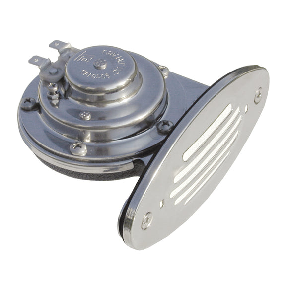Schmitt Marine Mini Stainless Steel Single Drop-In Horn w/Stainless Steel Grill - 12V High Pitch [10051]