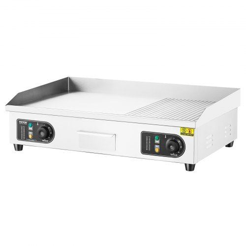 Commercial Electric Griddle 2800W Countertop Half-Flat Top Grill