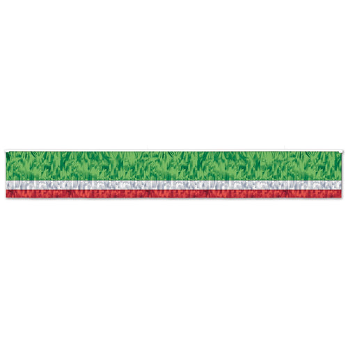 Beistle 3-Ply FR Metallic Fringe Drape (Red, White, & Green) - Fiesta/Cinco de