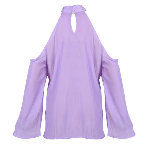 Women s Sexy Off The Shoulder Blouses Cold Shoulder Tops V-Neck Long Sleeve