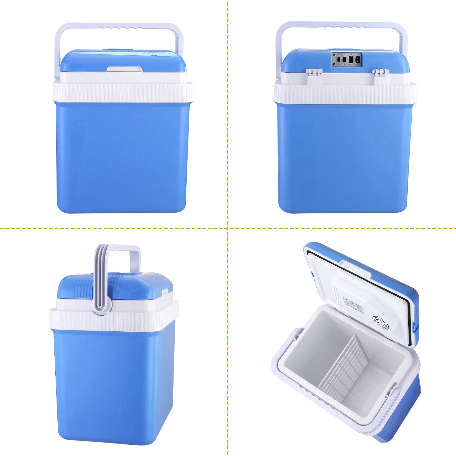 24L Portable Car Cooler 12V Car Refrigerator Travel Cooling Warmer Fridge Box
