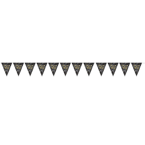 Beistle ALL Weather Metallic Congrats Grad Pennant Banner - Graduation | Party