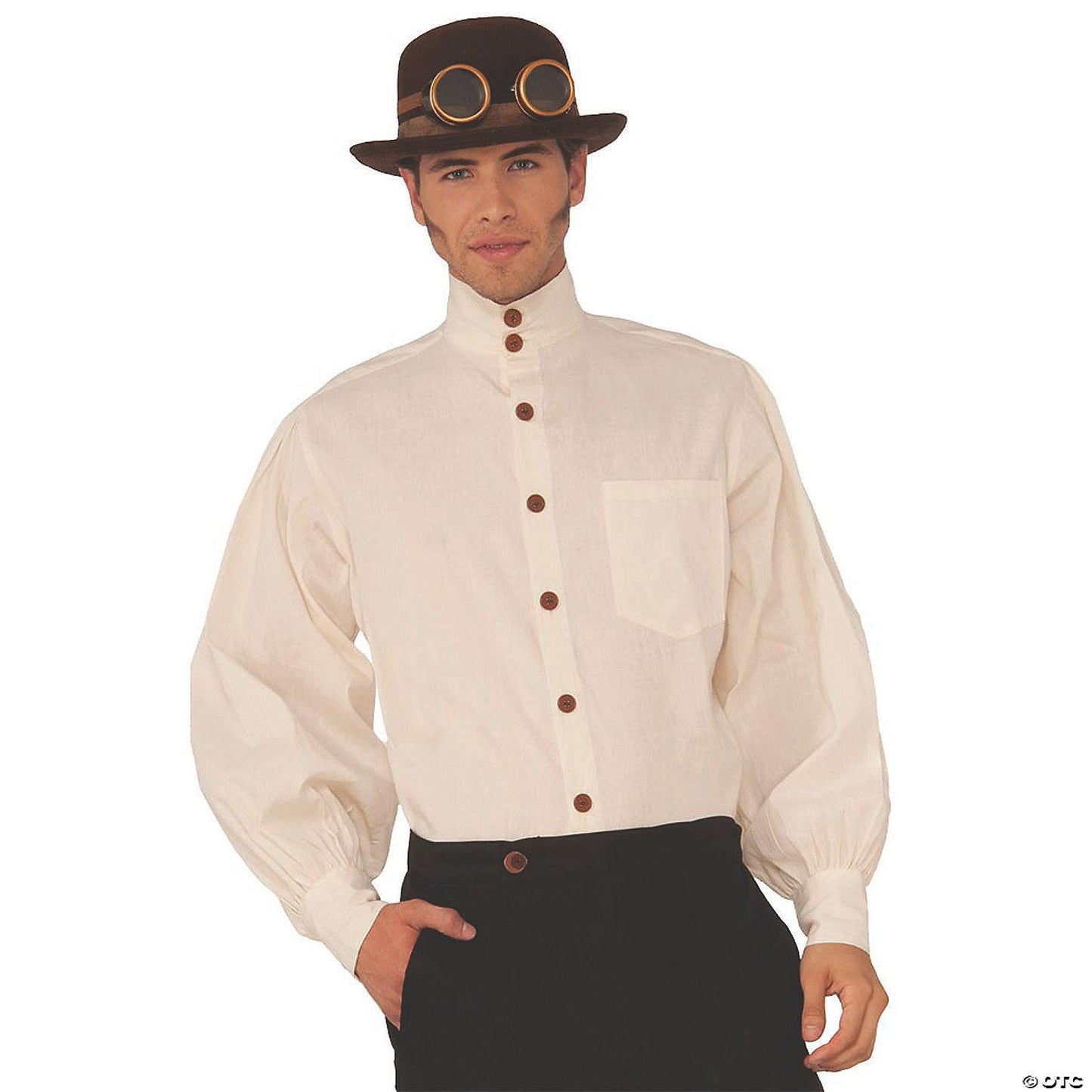 Mens Beige Steampunk Shirt