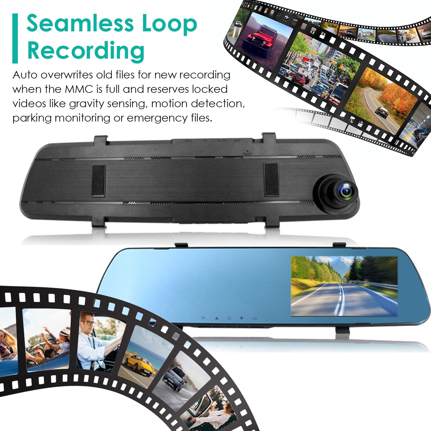 1080P Car DVR 4.3in Camera Dash Cam Camcorder Camera Recorder with 140° Angle
