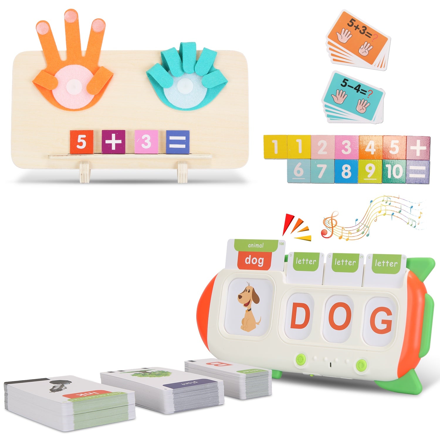 Talking Flash Cards and Finger Counting Math Board Interactive Learning Toys