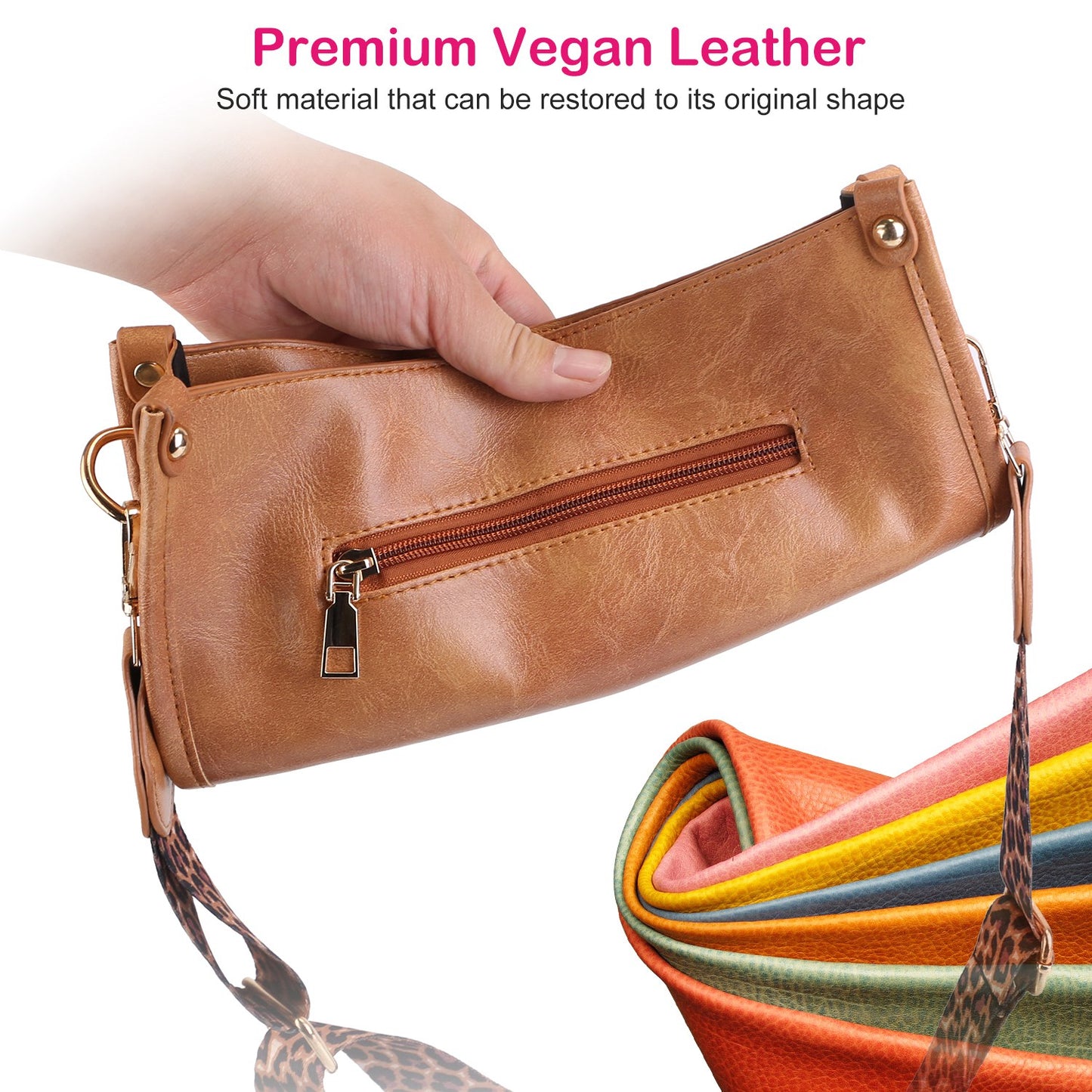 Women Fashion Leather Crossbody Bag Shoulder Bag Casual Handbag with Flexible
