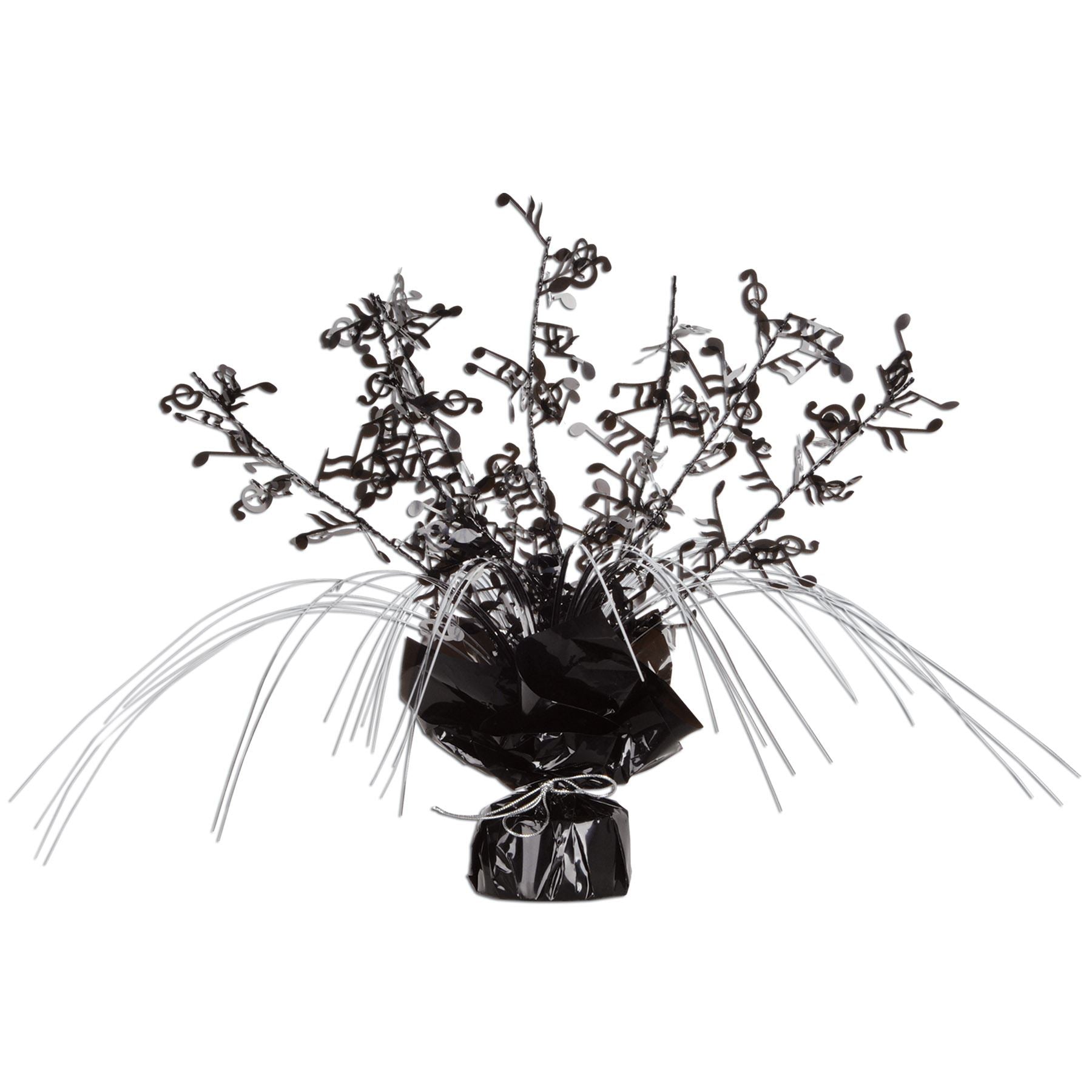 Beistle Black and Silver Musical Note Gleam N Spray Centerpiece - Music