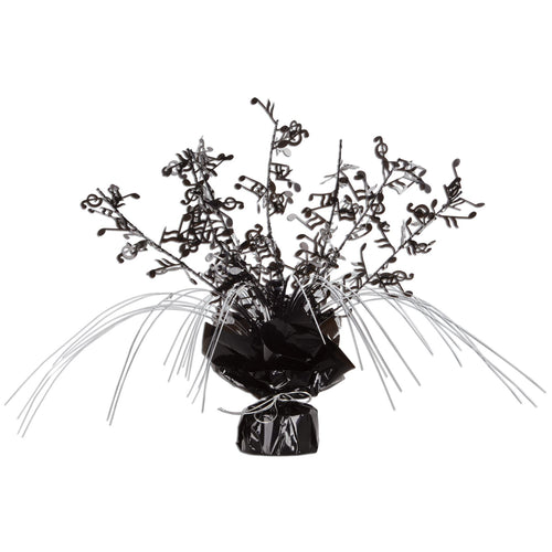 Beistle Black and Silver Musical Note Gleam N Spray Centerpiece - Music